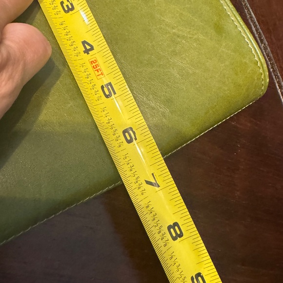 Large Olive Green Leather Bag - Picture 3 of 4